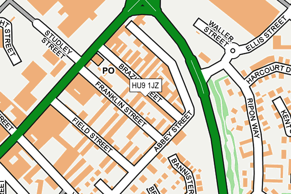 HU9 1JZ map - OS OpenMap – Local (Ordnance Survey)