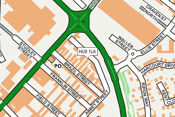 HU9 1LA map - OS OpenMap – Local (Ordnance Survey)