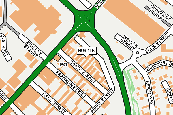 HU9 1LB map - OS OpenMap – Local (Ordnance Survey)