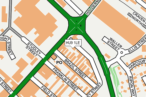 HU9 1LE map - OS OpenMap – Local (Ordnance Survey)