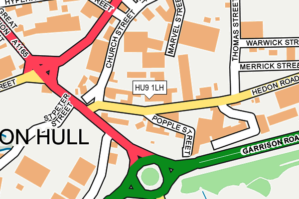 HU9 1LH map - OS OpenMap – Local (Ordnance Survey)