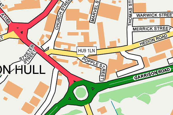 HU9 1LN map - OS OpenMap – Local (Ordnance Survey)