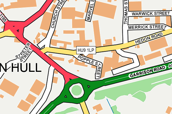 HU9 1LP map - OS OpenMap – Local (Ordnance Survey)