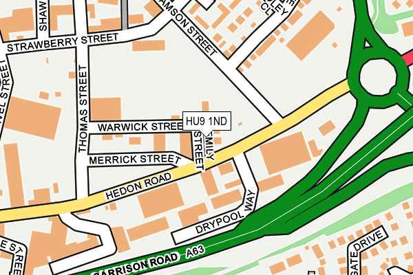 HU9 1ND map - OS OpenMap – Local (Ordnance Survey)