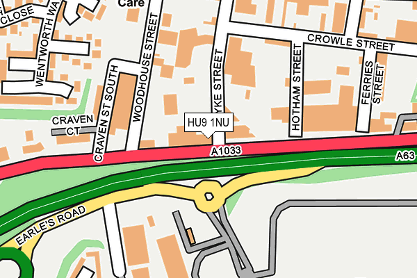 HU9 1NU map - OS OpenMap – Local (Ordnance Survey)