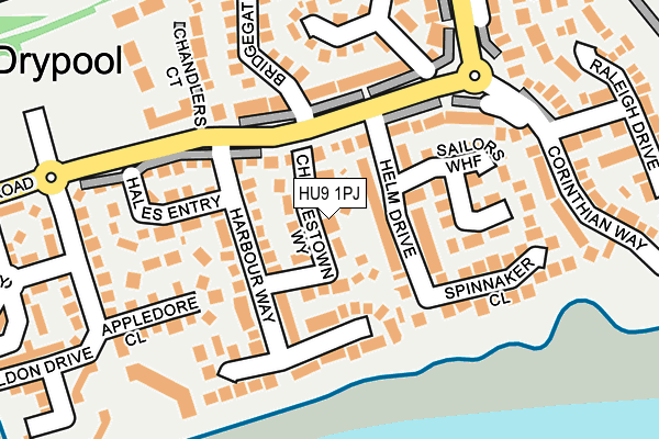 HU9 1PJ map - OS OpenMap – Local (Ordnance Survey)