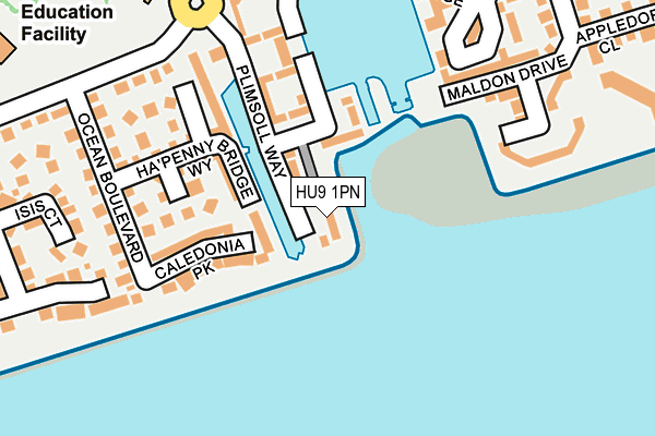 HU9 1PN map - OS OpenMap – Local (Ordnance Survey)