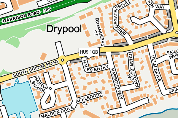 HU9 1QB map - OS OpenMap – Local (Ordnance Survey)