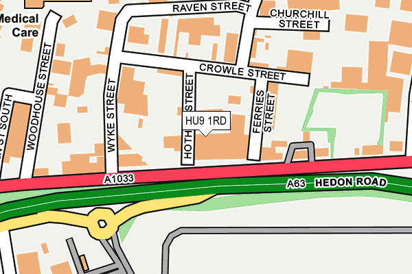 HU9 1RD map - OS OpenMap – Local (Ordnance Survey)