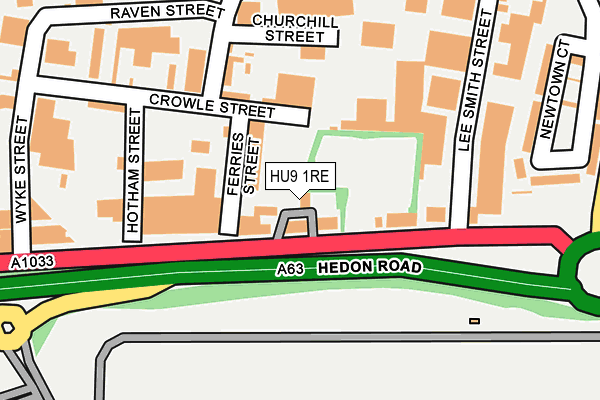 HU9 1RE map - OS OpenMap – Local (Ordnance Survey)