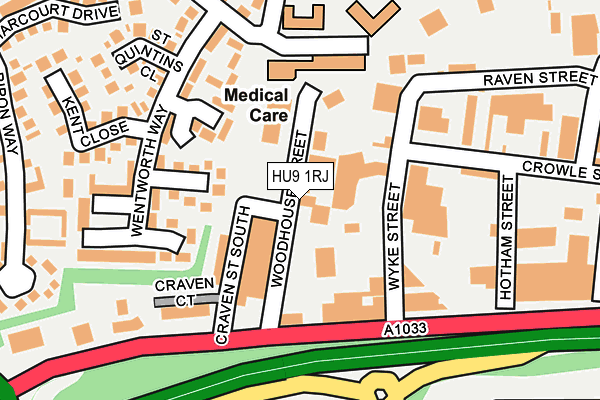 HU9 1RJ map - OS OpenMap – Local (Ordnance Survey)