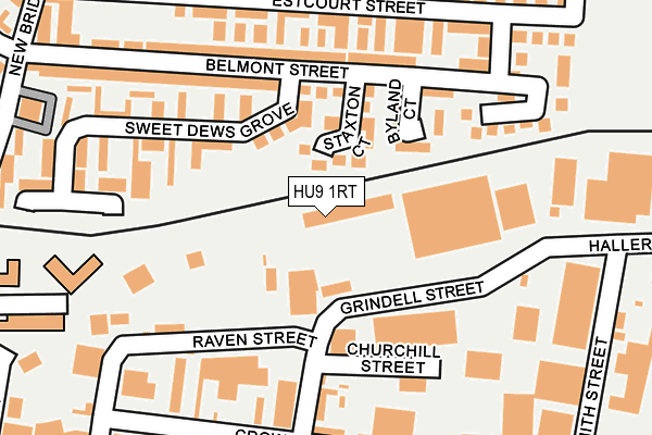 HU9 1RT map - OS OpenMap – Local (Ordnance Survey)