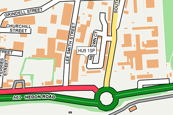 HU9 1SP map - OS OpenMap – Local (Ordnance Survey)