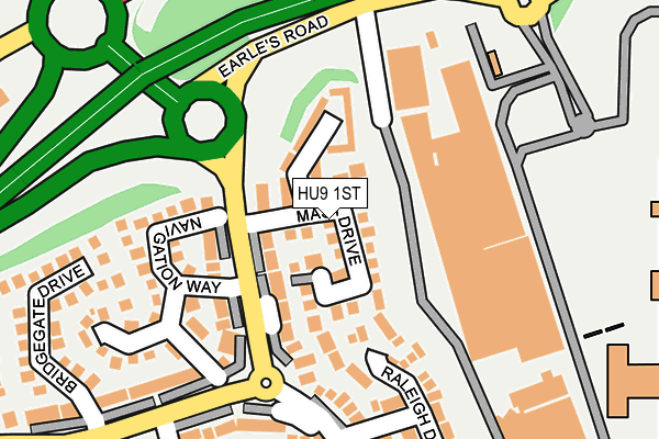 HU9 1ST map - OS OpenMap – Local (Ordnance Survey)
