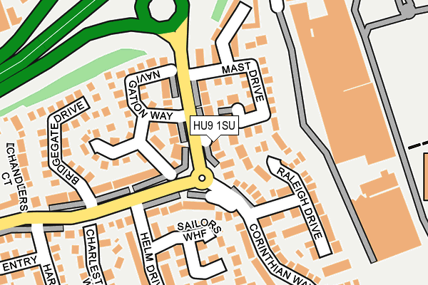 HU9 1SU map - OS OpenMap – Local (Ordnance Survey)