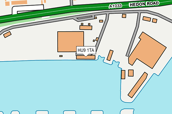 HU9 1TA map - OS OpenMap – Local (Ordnance Survey)