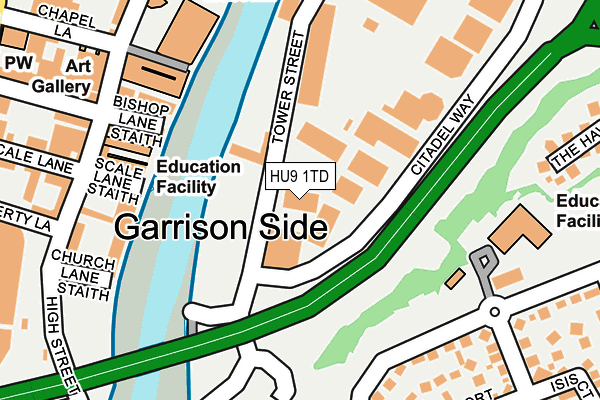 HU9 1TD map - OS OpenMap – Local (Ordnance Survey)