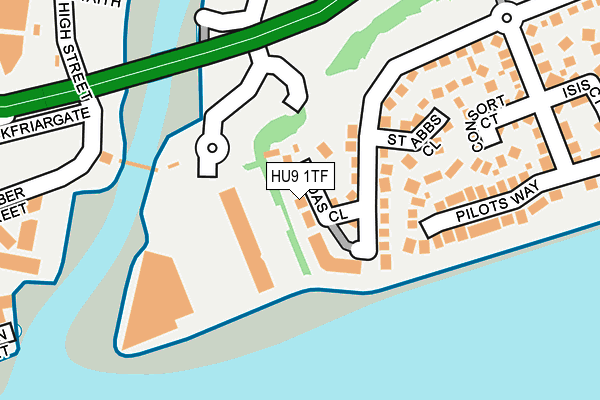 HU9 1TF map - OS OpenMap – Local (Ordnance Survey)