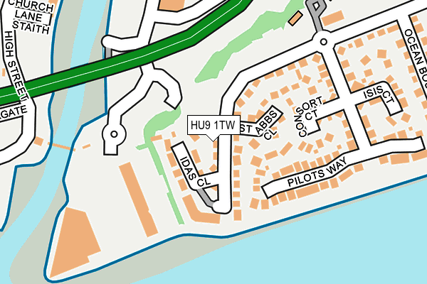 HU9 1TW map - OS OpenMap – Local (Ordnance Survey)