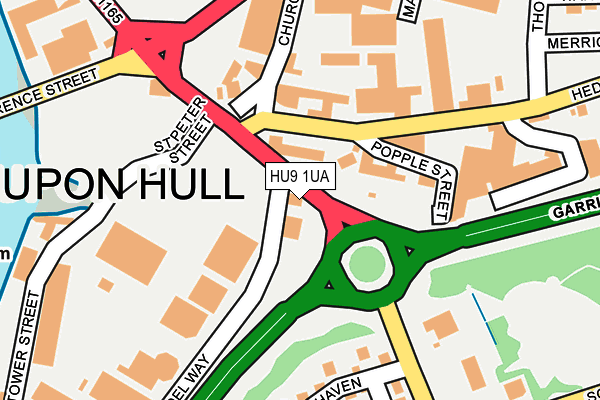 HU9 1UA map - OS OpenMap – Local (Ordnance Survey)