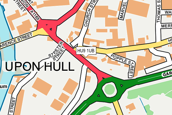 HU9 1UB map - OS OpenMap – Local (Ordnance Survey)