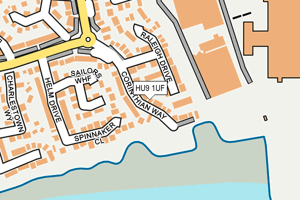 HU9 1UF map - OS OpenMap – Local (Ordnance Survey)