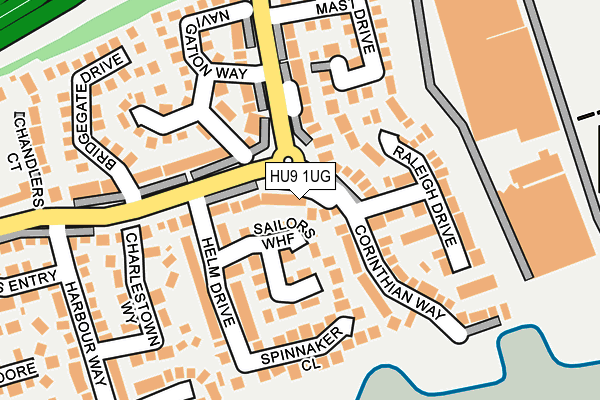 HU9 1UG map - OS OpenMap – Local (Ordnance Survey)