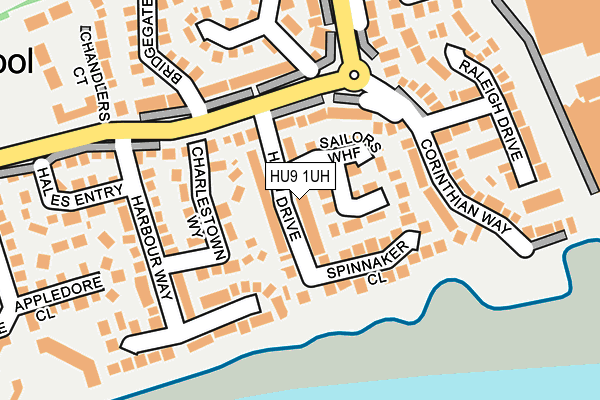 HU9 1UH map - OS OpenMap – Local (Ordnance Survey)