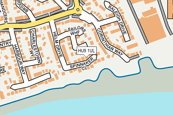 HU9 1UL map - OS OpenMap – Local (Ordnance Survey)