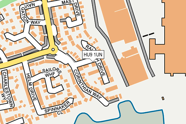 HU9 1UN map - OS OpenMap – Local (Ordnance Survey)