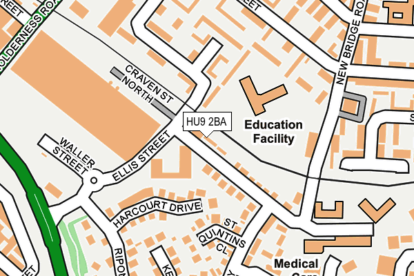 HU9 2BA map - OS OpenMap – Local (Ordnance Survey)