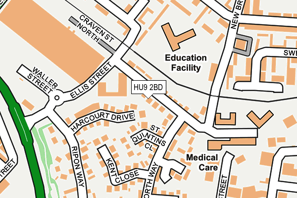 HU9 2BD map - OS OpenMap – Local (Ordnance Survey)