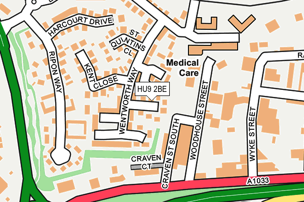 HU9 2BE map - OS OpenMap – Local (Ordnance Survey)