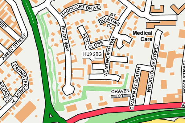 HU9 2BG map - OS OpenMap – Local (Ordnance Survey)