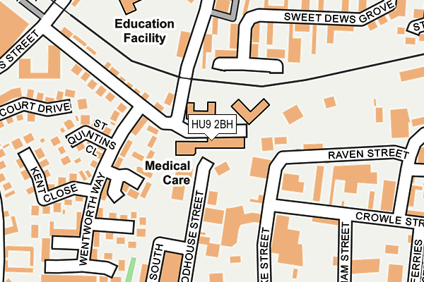 HU9 2BH map - OS OpenMap – Local (Ordnance Survey)