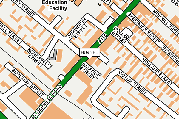 HU9 2EU map - OS OpenMap – Local (Ordnance Survey)