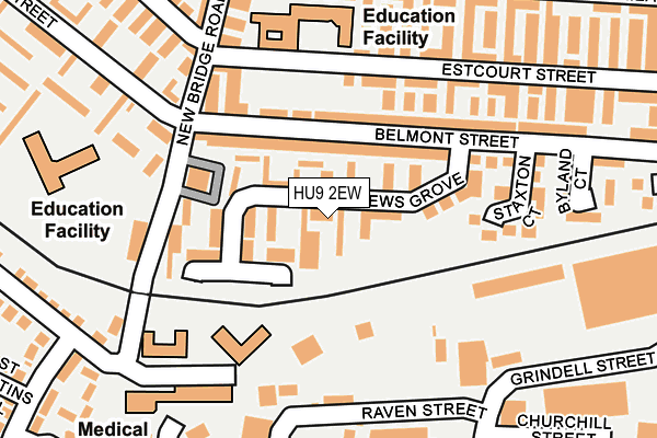 HU9 2EW map - OS OpenMap – Local (Ordnance Survey)