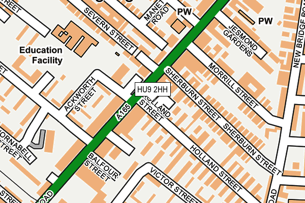 HU9 2HH map - OS OpenMap – Local (Ordnance Survey)