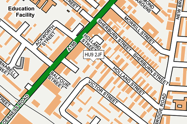 HU9 2JF map - OS OpenMap – Local (Ordnance Survey)