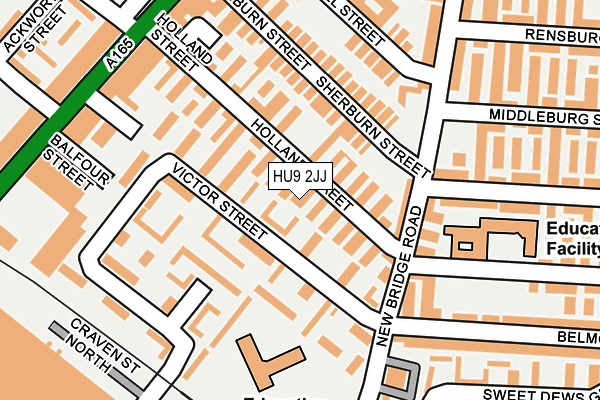 HU9 2JJ map - OS OpenMap – Local (Ordnance Survey)