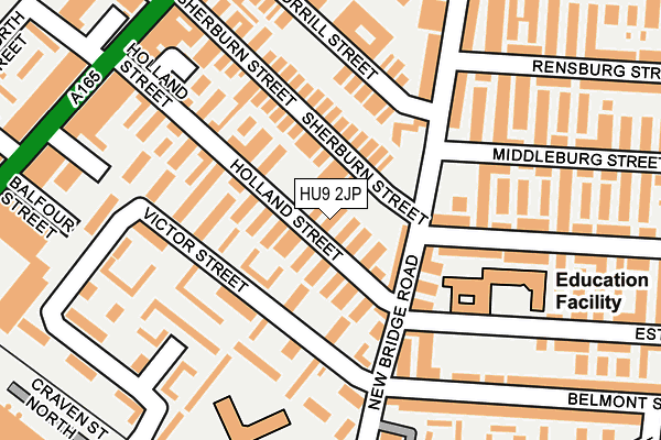 HU9 2JP map - OS OpenMap – Local (Ordnance Survey)