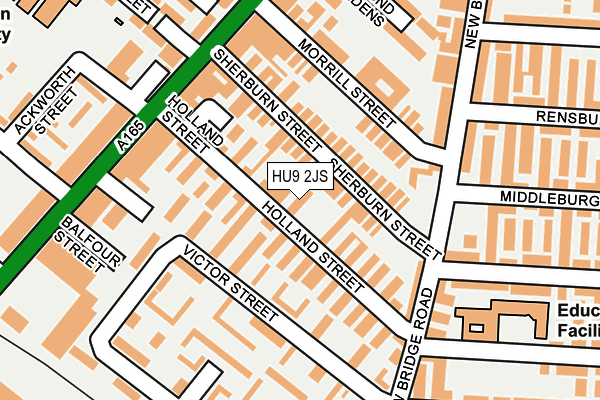 HU9 2JS map - OS OpenMap – Local (Ordnance Survey)