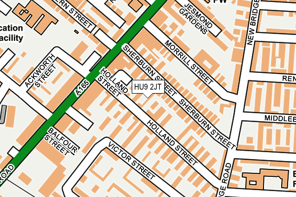 HU9 2JT map - OS OpenMap – Local (Ordnance Survey)