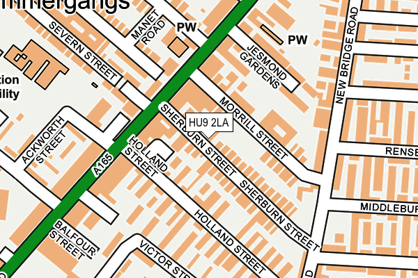 HU9 2LA map - OS OpenMap – Local (Ordnance Survey)