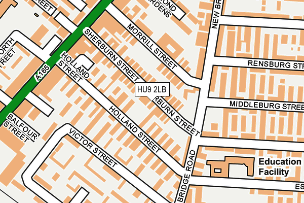 HU9 2LB map - OS OpenMap – Local (Ordnance Survey)