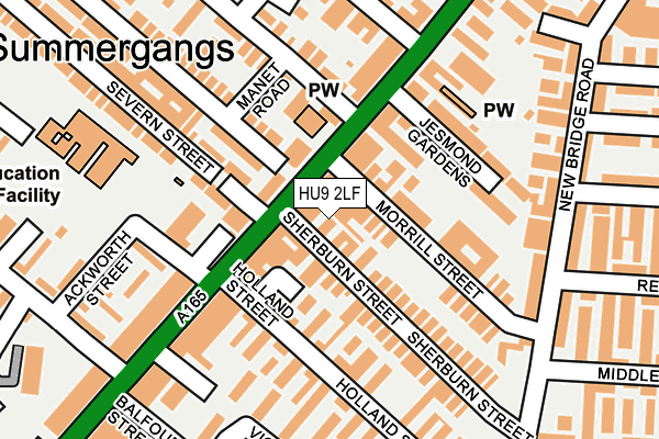 HU9 2LF map - OS OpenMap – Local (Ordnance Survey)