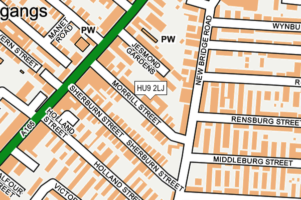 HU9 2LJ map - OS OpenMap – Local (Ordnance Survey)