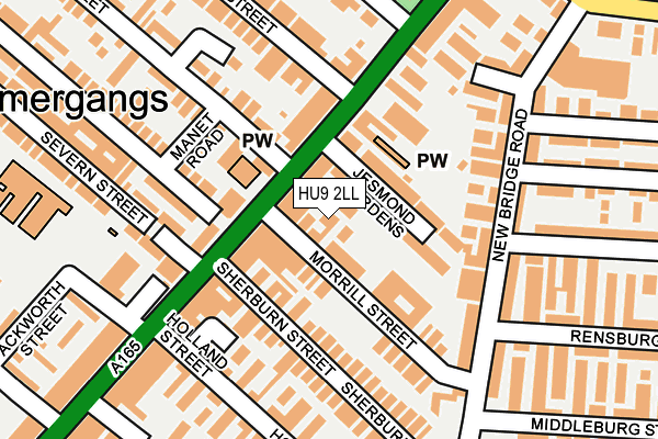 HU9 2LL map - OS OpenMap – Local (Ordnance Survey)