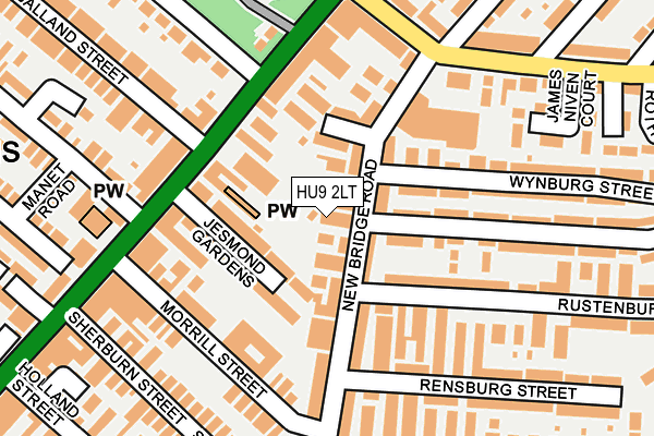 HU9 2LT map - OS OpenMap – Local (Ordnance Survey)