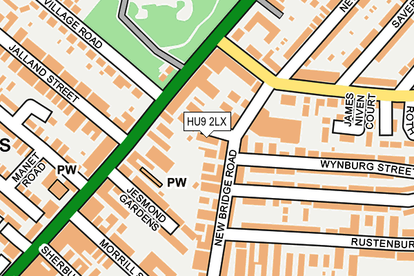 HU9 2LX map - OS OpenMap – Local (Ordnance Survey)